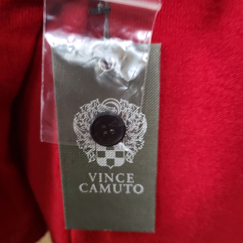 Vince Camuto Size X-Large Red Button Boatneck Drop Sleeve Pullover Sweater NWT - Picture 7 of 10